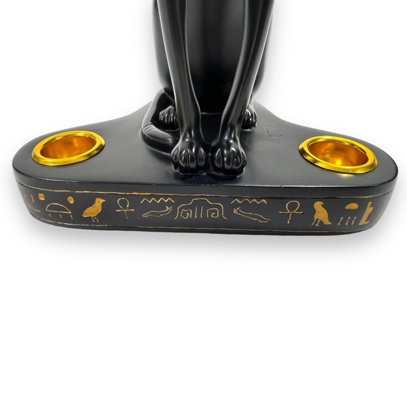 Egyptian Goddess of Fire & Felines Bastet Feline Cat Goddess Altar Candle Holder - Picture 10 of 16
